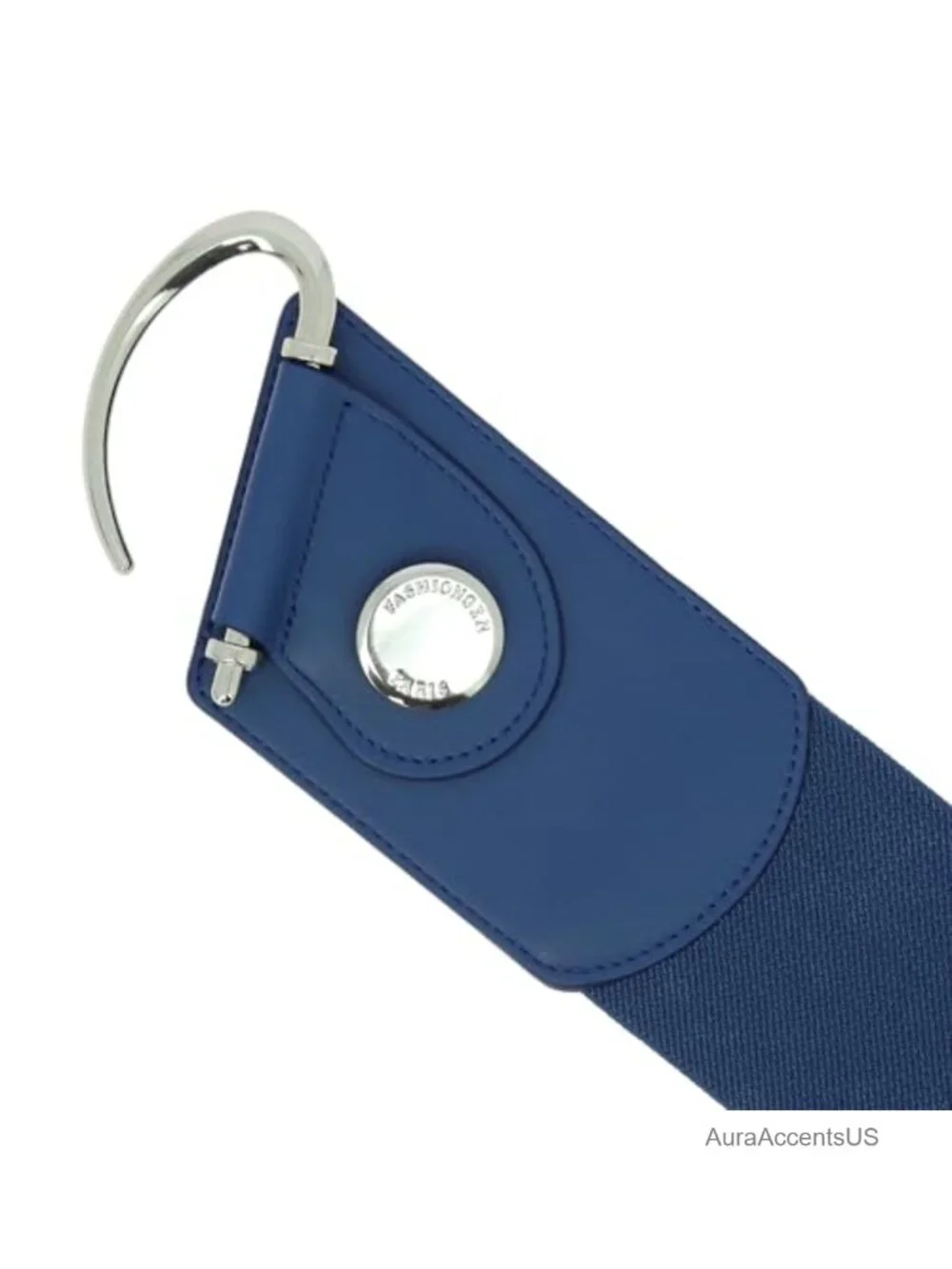 Genuine Italian Leather Wide Elastic Belt for Women | DARLENE | Classic Buckle